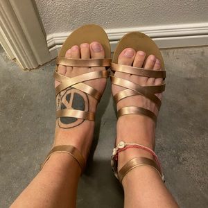 Forever 21 Rose Gold Gladiator Sandals